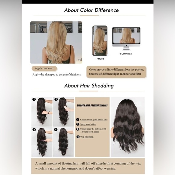 Blonde  two tone Straight Layered Wig 25” - Picture 10 of 13